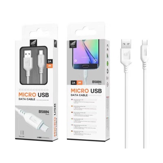 SKYBLUE MICRO USB 2.0 DATA CABLE 2A ,1M ( B5884 ) BRANCO SKYBLUE MICRO USB 2.0 DATA CABLE 2A ,1M ( B5884 ) BRANCO